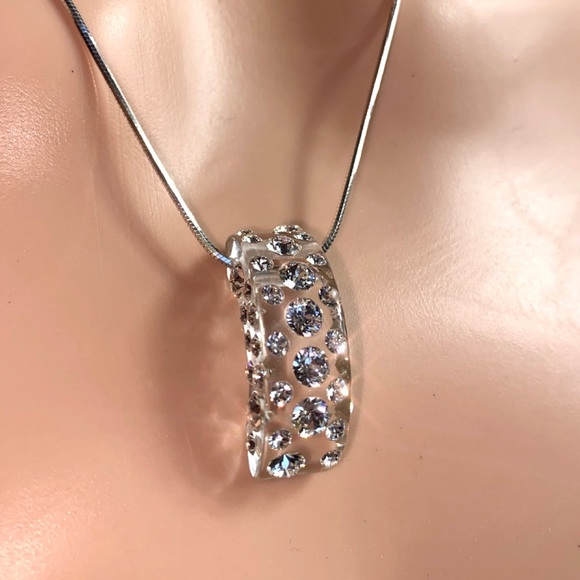 Acrylic Crystal Necklace Embellished With Genuine “Crystal Stone Elements” - Picture 5 of 14